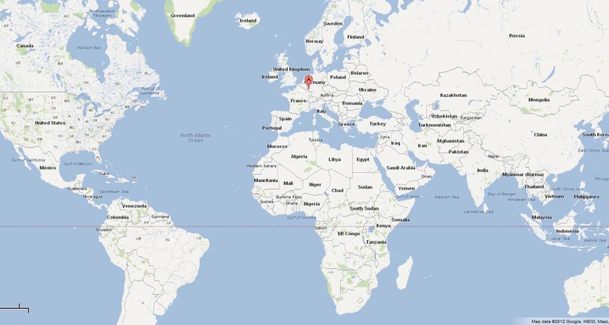 ルクセンブルクの場所が世界の地図