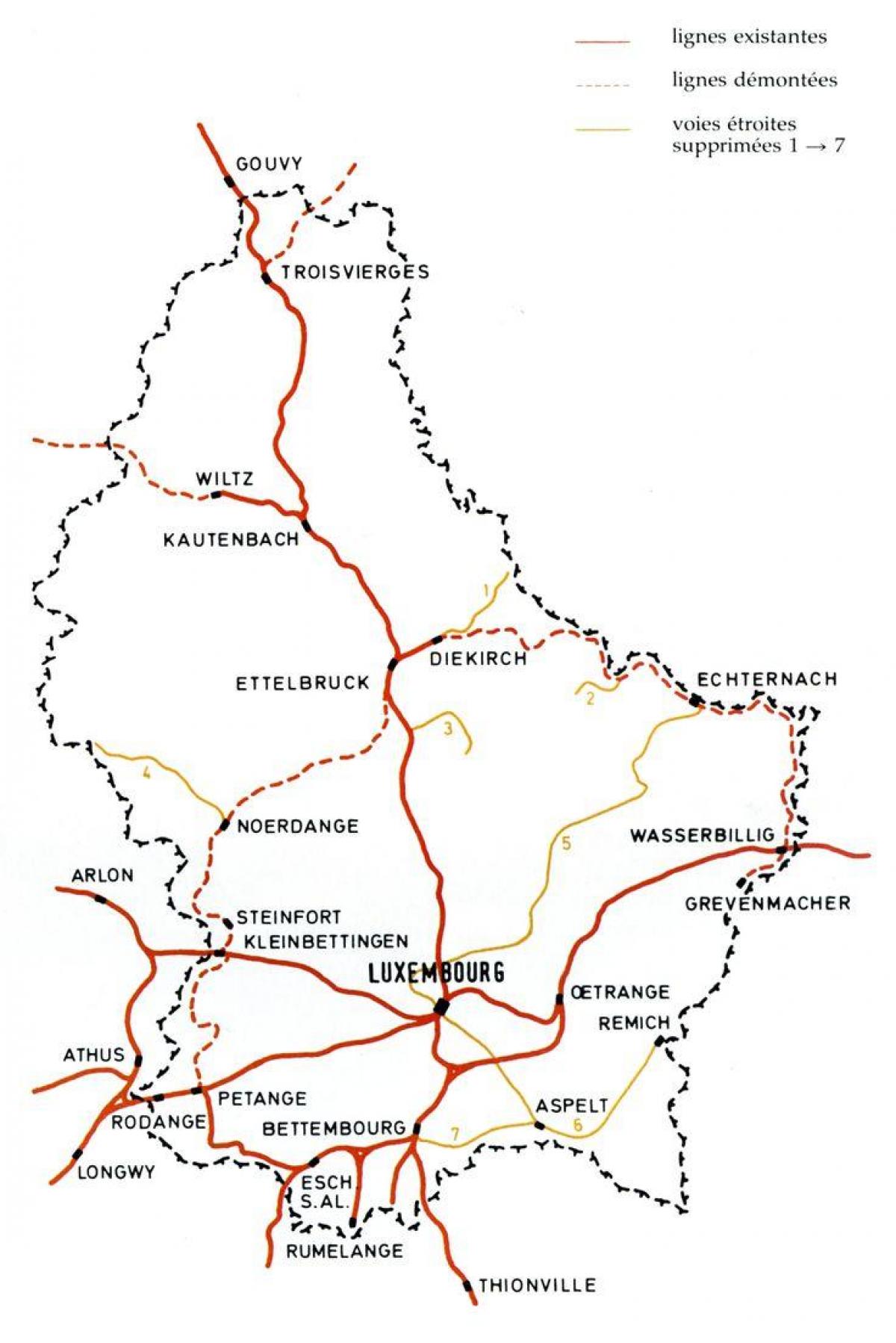 地図のルクセンブルク駅
