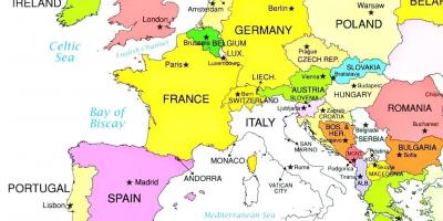 欧州地図を示すルクセンブルク