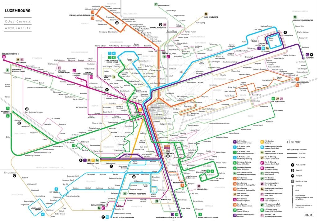 地図のルクセンブルクのメトロ