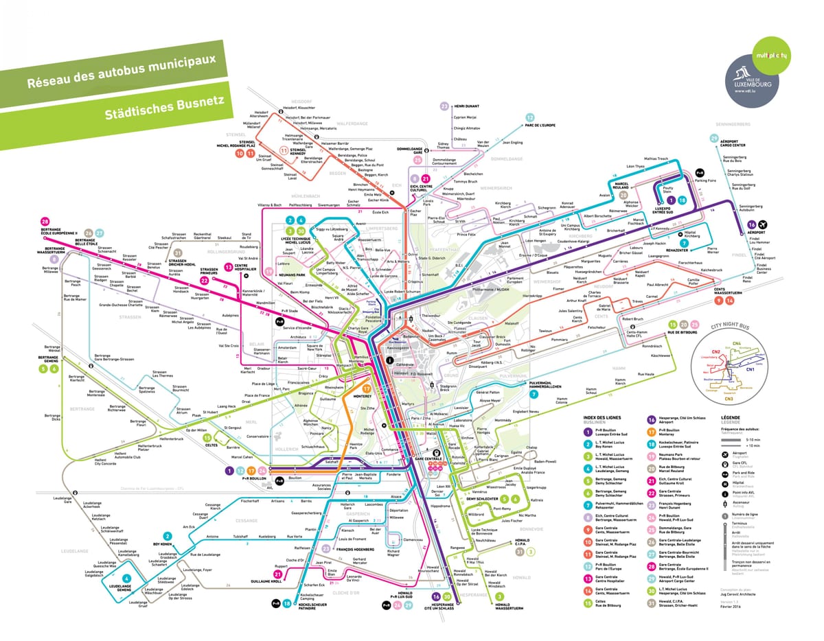 ルクセンブルクバス路線図