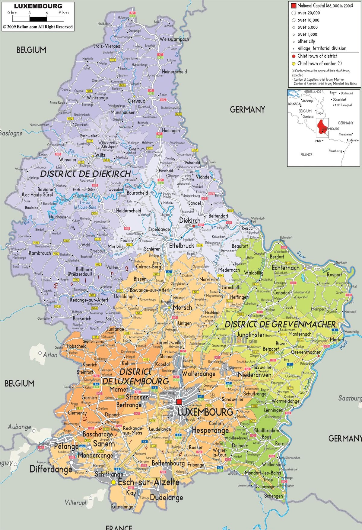 ルクセンブルグ国-地図