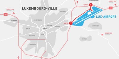 地図のルクセンブルクの空港